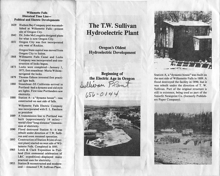 T.W. Sullivan Power Plant Brochure Page 1